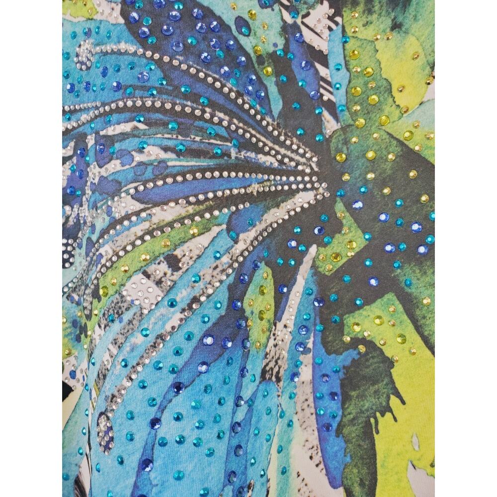 Jess & Jane‎ Womens Large Top Lagenlook Floral Bohemian White Abstract Colorful - Picture 2 of 9